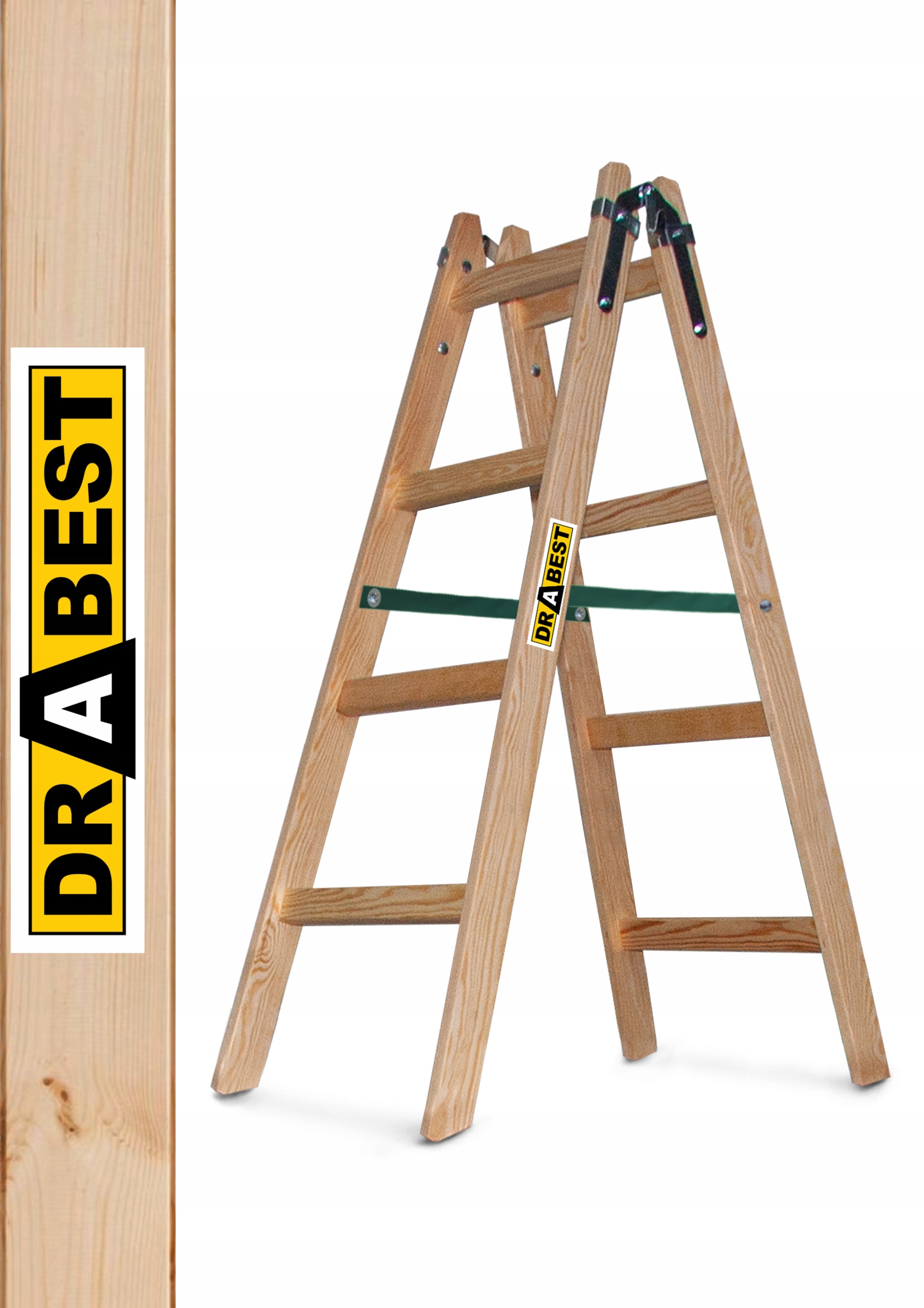 Drabest rebrík 2,7 m drevo 2 x 4 do 150 kg