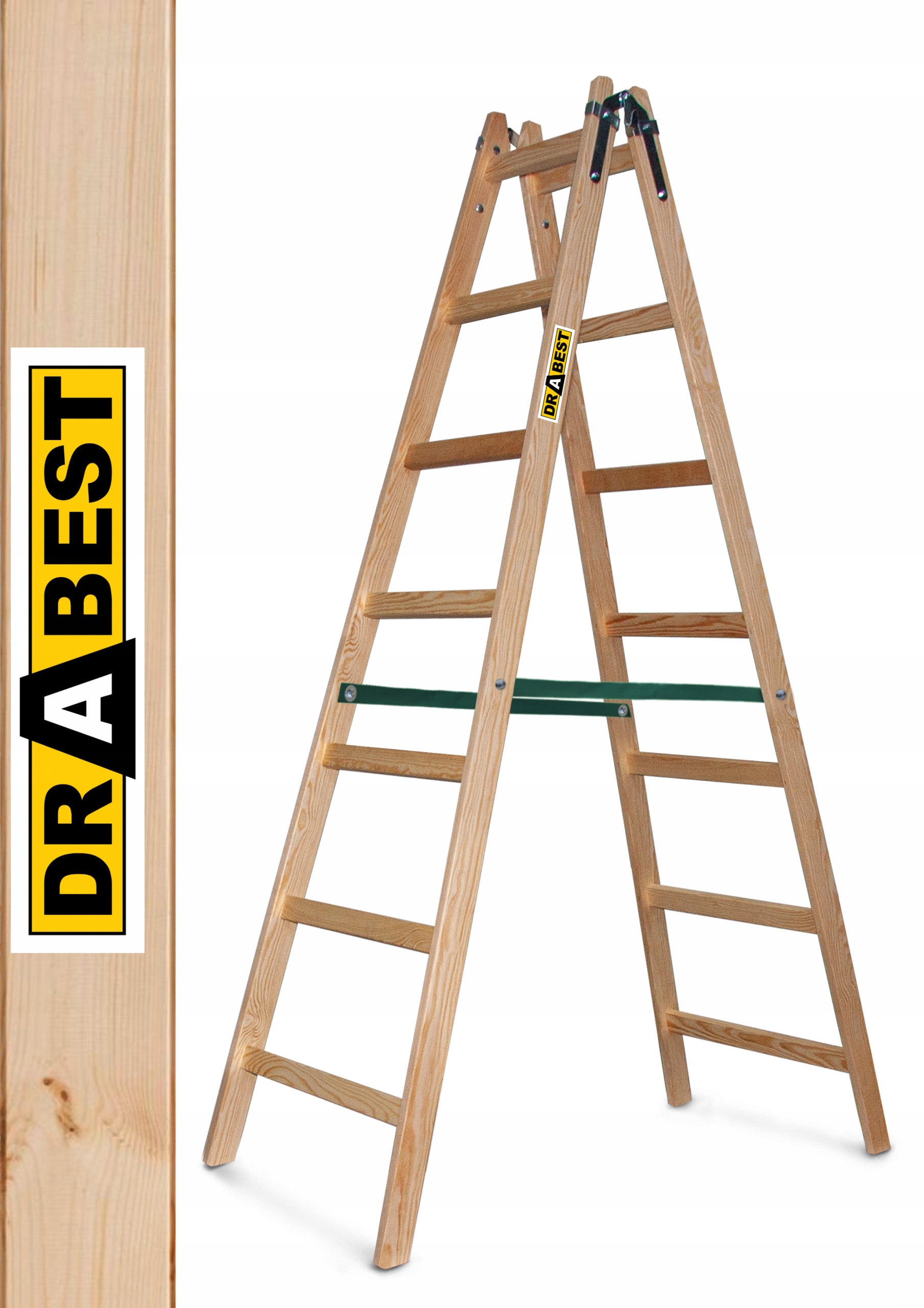 Drevený rebrík Drabest 3,6 m, do 150 kg