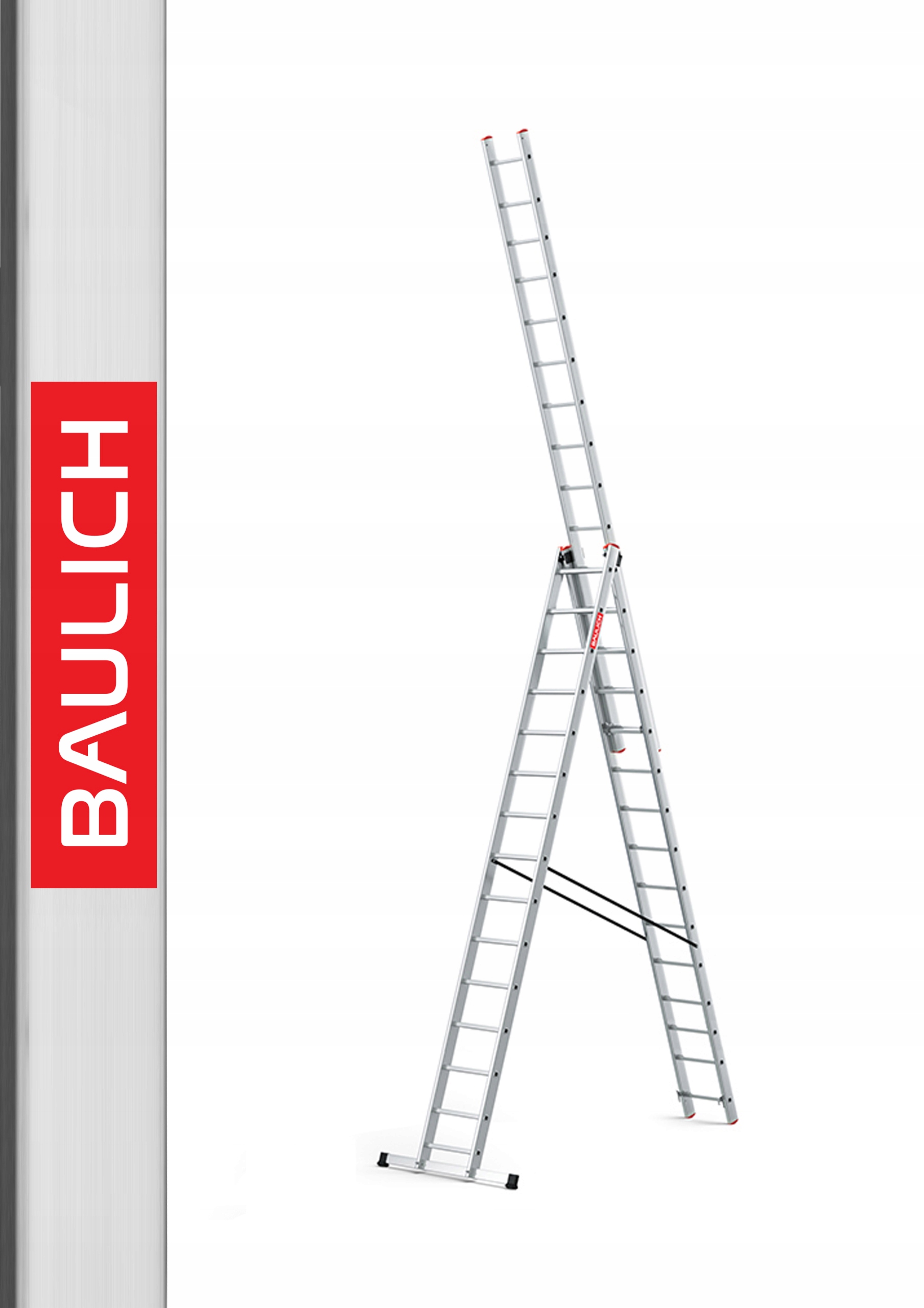 Baulich rebrík 10,4 m hliníkový 3 x 15 do 150 kg