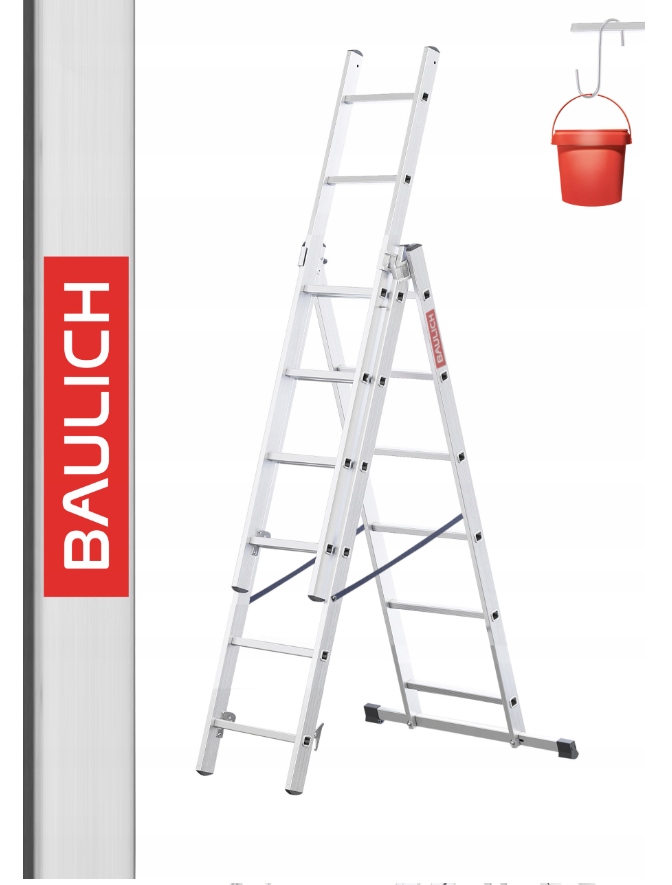 Baulich rebrík 3,98 m hliníkový 3 x 6 do 150 kg