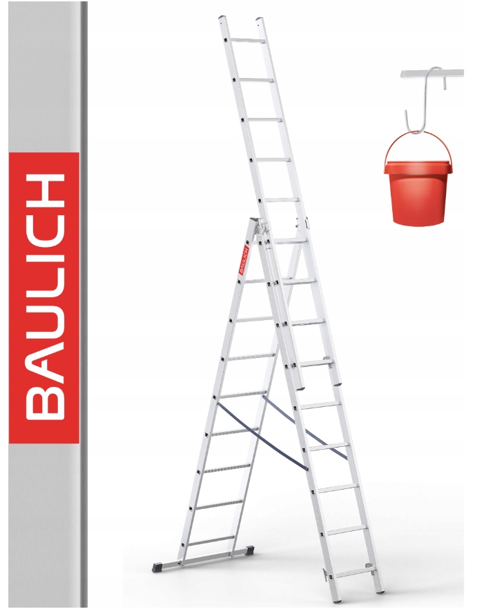 Baulich rebrík 4,97 m hliníkový 3 x 8 do 150 kg