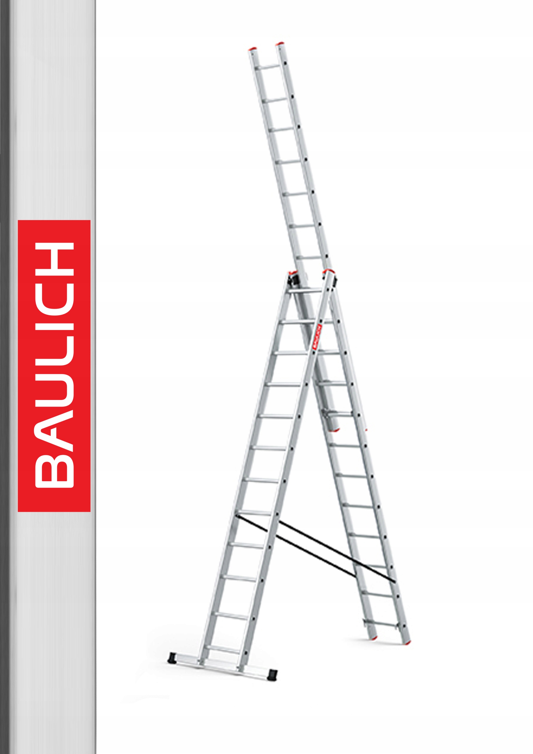 Baulich rebrík 8,1 m hliníkový 3 x 12 do 150 kg
