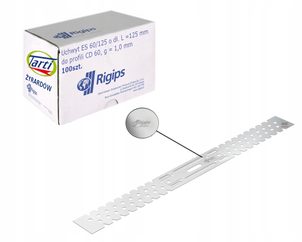 RIGIPS Vešiak plochý ES 60/125 profil CD60 100 ks