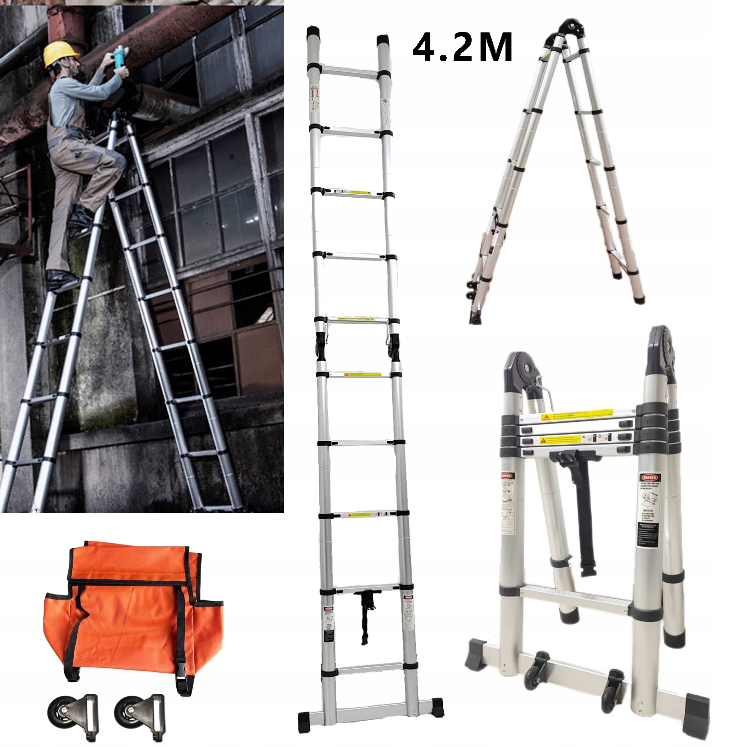Rebrík 1,7 m hliníkový 6 až 150 kg