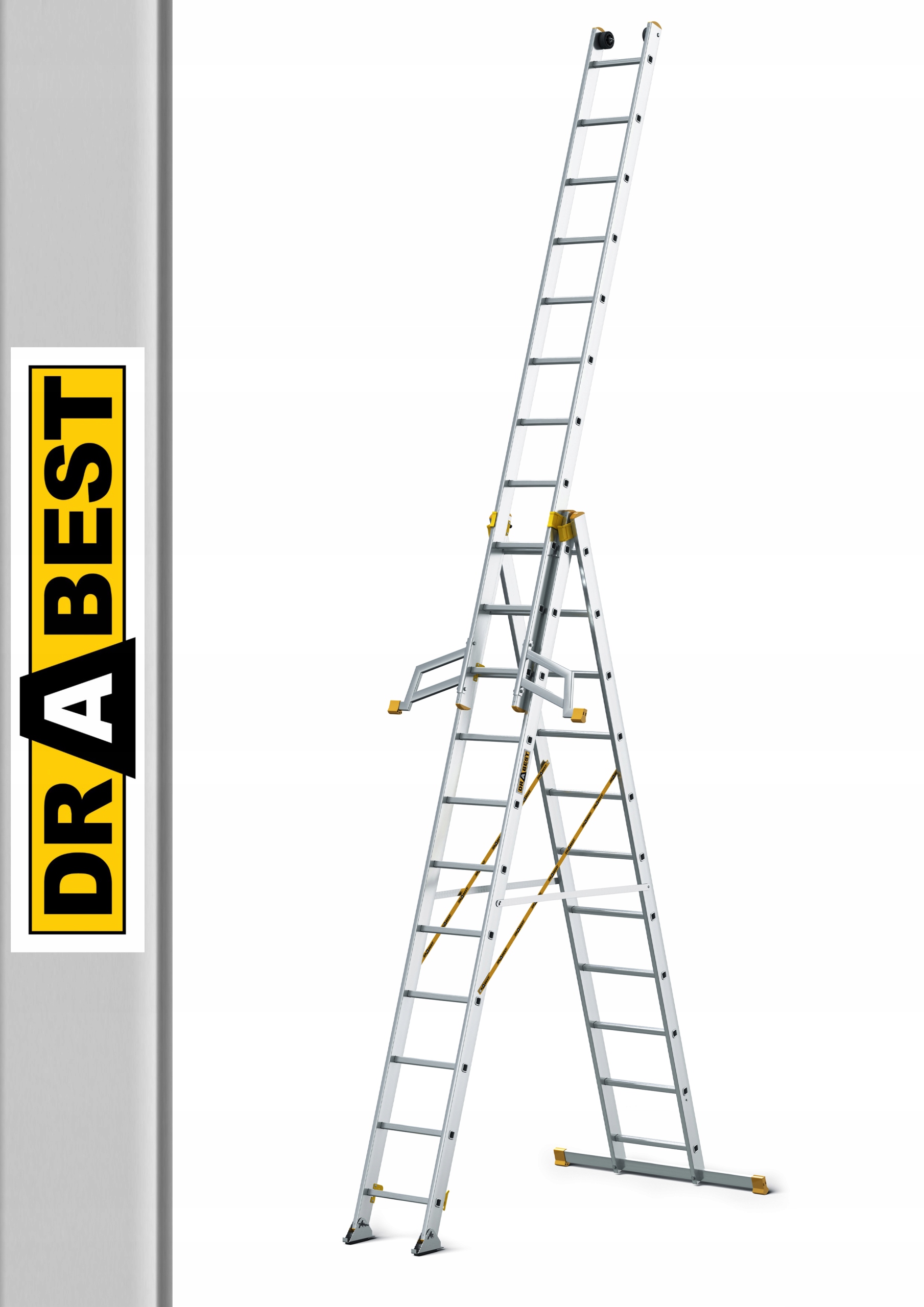 Drabest rebrík 8,34 m hliníkový 3 x 33 do 150 kg
