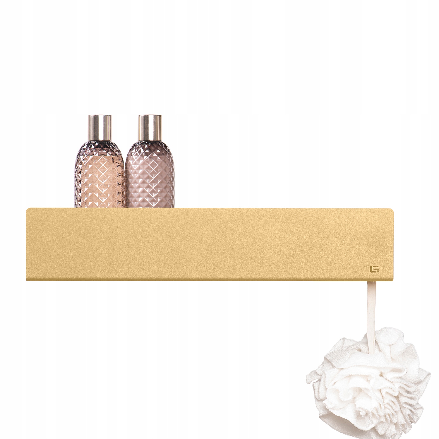 Samolepiaca závesná kúpeľňová polička do sprchy 40cm Gold LOFT