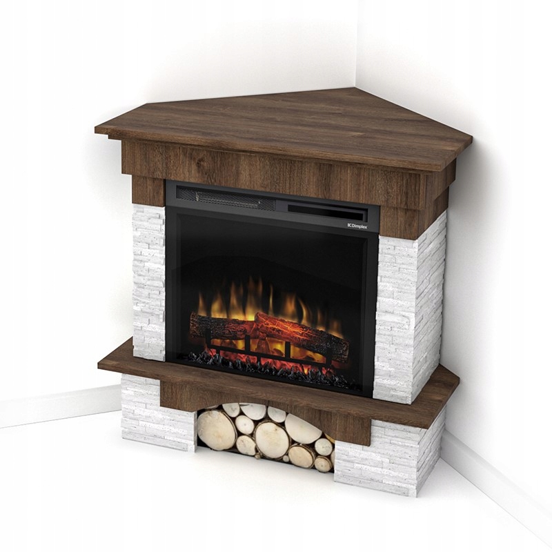 Voľne stojaci krb s funkciou vykurovania, elektrický Warmtec, odtiene hnedej, 1400 W, 91 x 89 x 76,5 cm