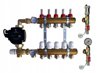 Rozdeľovač pre kúrenie - Distribútor 6 Grundfos omietačkou