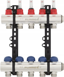 Podlahové kúrenie - Invest splitter s rotameter - 11 slučiek