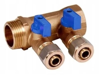 Rozdeľovač pre kúrenie - PEX časť 1 "x16mm x 2 sekcie