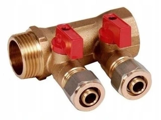 Rozdeľovač pre kúrenie - Pex časť 3/4 "x16mm x 2 oddiely