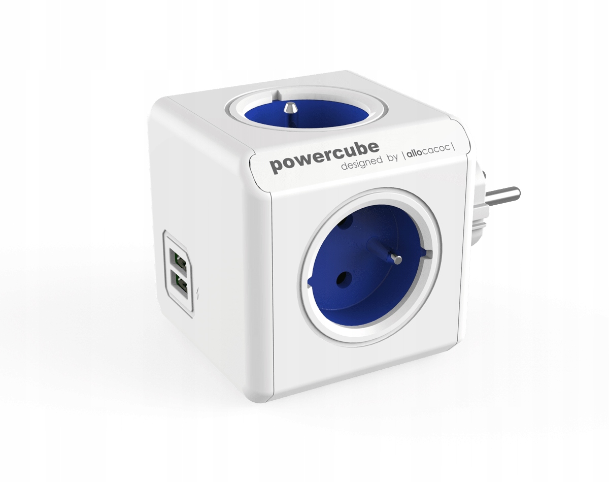 Elektrická zásuvka Allocacoc, USB rozbočovač, biela