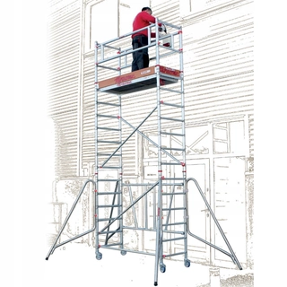 Rebrík - Lešenie Alu. Faraone Compact XS 2,6 m jazda