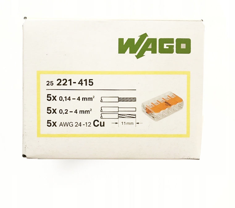 Wago 221-415 rýchlospojky 0,2-4 mm²/5 25 ks.