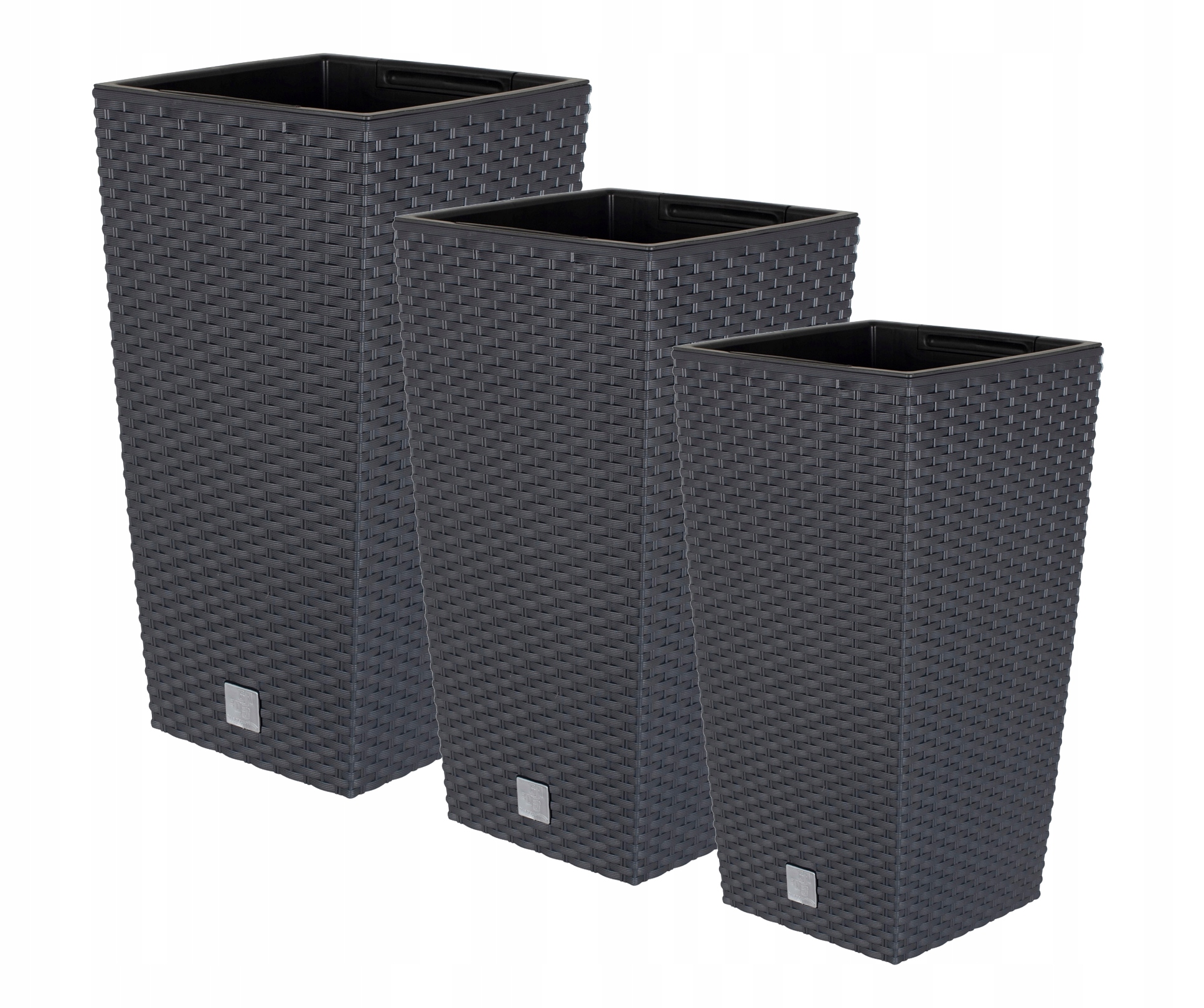 Kvetináč Prosperplast 40 cm x 40 x 40,8 cm priemer 40 cm plast odtiene sivej a striebornej