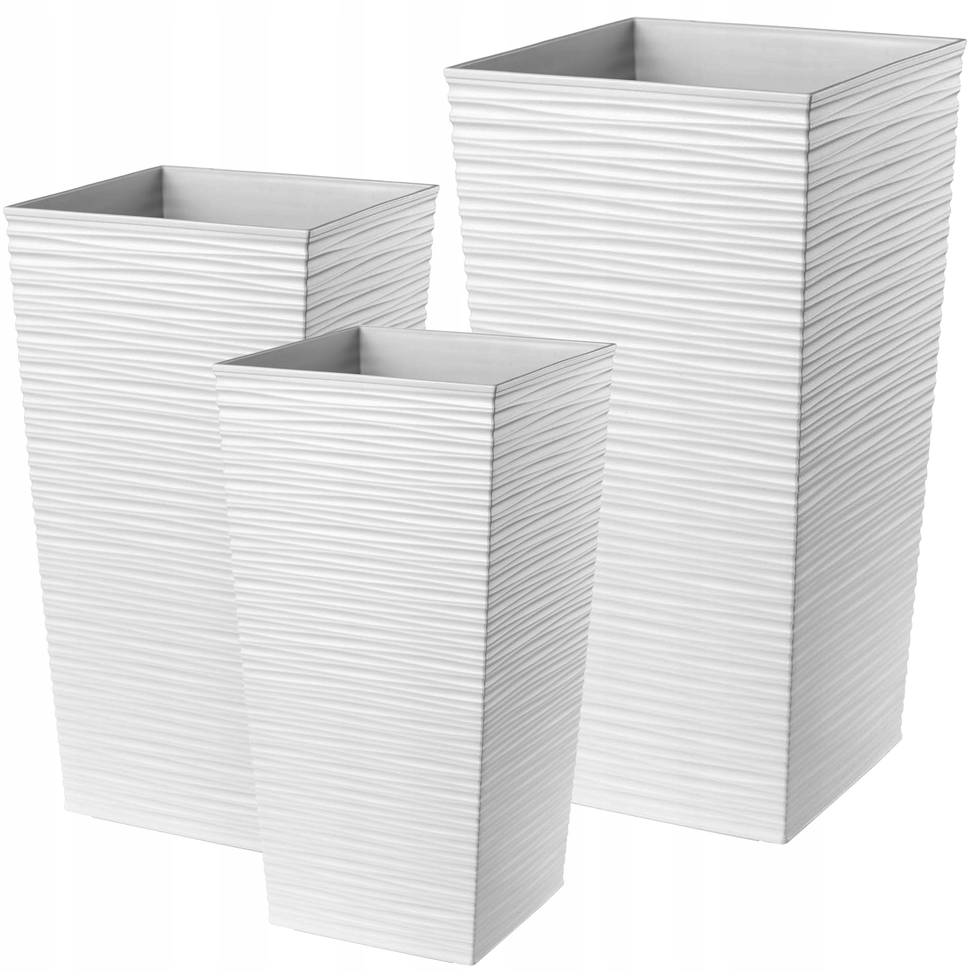 Kvetináč Kadax 29 cm x 29 x 57 cm, biely plast