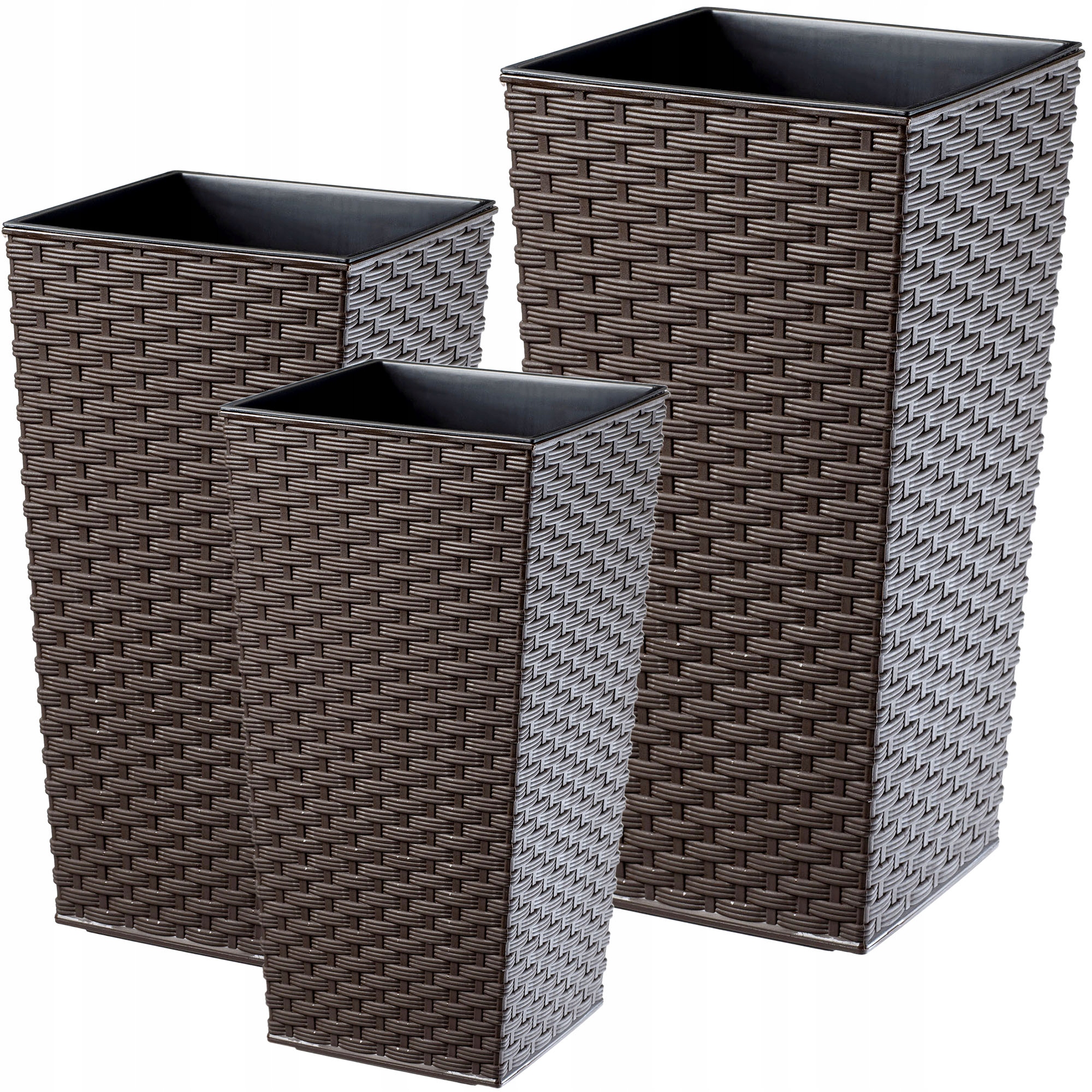 Kvetináč Kadax 29 cm x 29 x 57 cm plastový, odtiene hnedej a béžovej