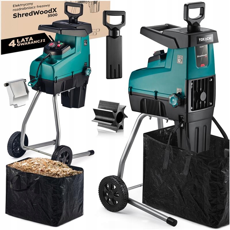 Drvič konárov Tokachi 3500 W s maximálnym priemerom 44 mm a objemom 60 l