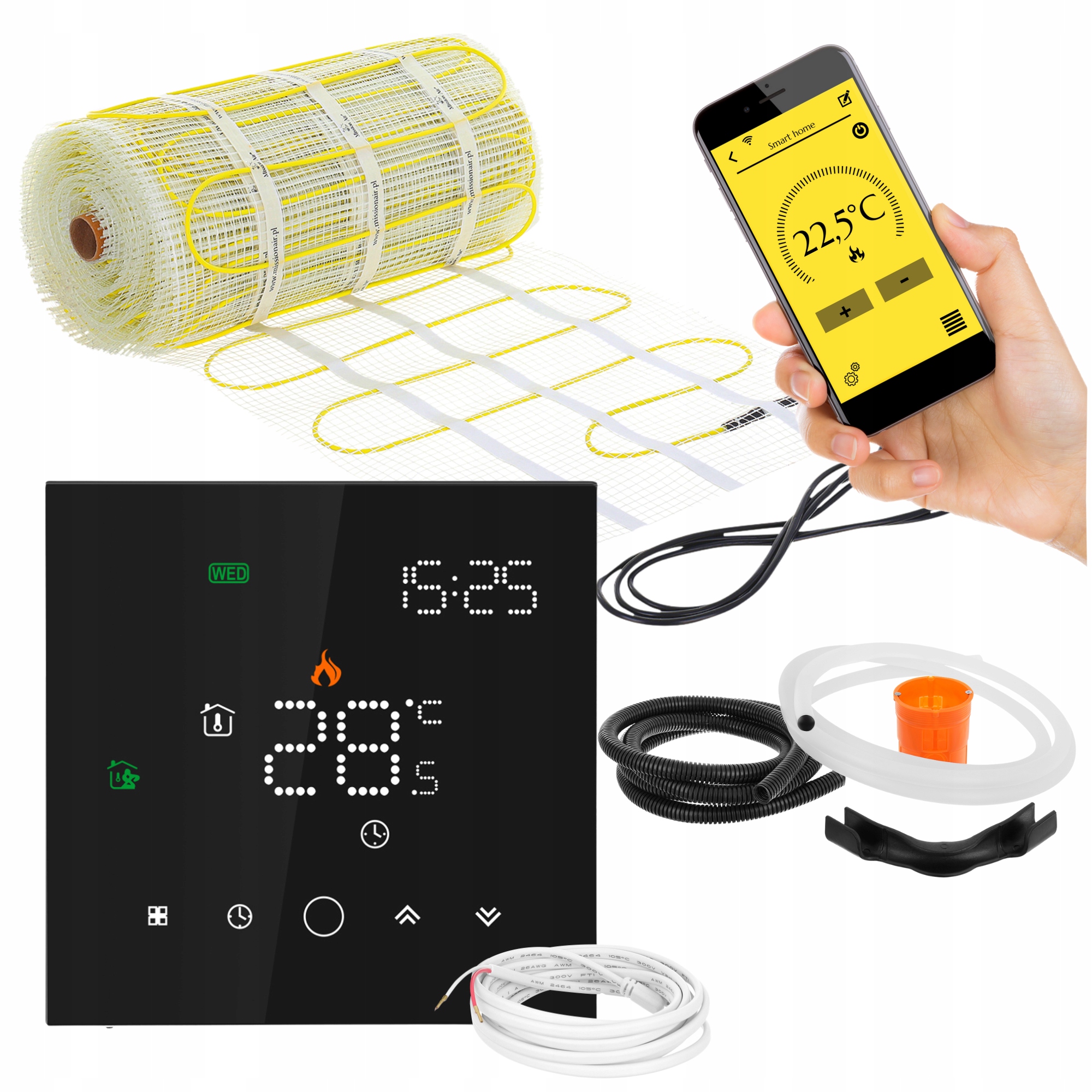 SET Vykurovacia rohož na obklady MA-160W/m² 8m²