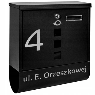 Poštová schránka - Čierna skrinka pre tuba post + vzor a nápis