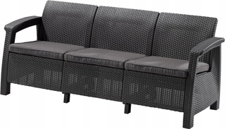 Záhradný nábytok -  SofA Garden 3 Osobné ratanové Corfu Curver Keter