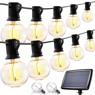 Záhradná lampa - SOLÁRNE ZÁHRADNÉ LAMPY GARLANDOVÁ DEKORÁCIA TERASA VONKAJŠIA 7,6M 25LED
