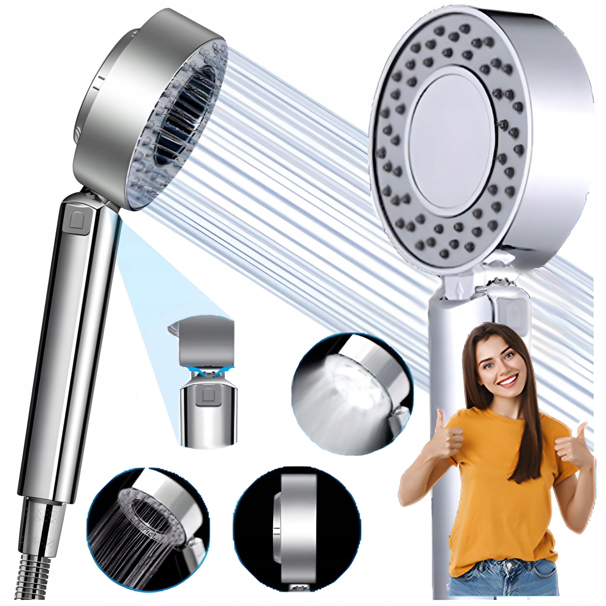 Sprchová hlavica Smart Bits Turbo, chrómový prúd