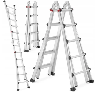 Rebrík - Stabilný teleskopický kĺbový teleskopický rebrík 4x5 6,5 m