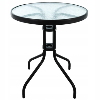 Stôl, stolík - Záhradný stôl Sklenený okrúhly terasa Balkón 60 cm