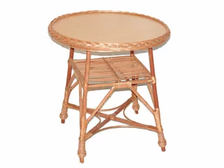 Stôl, stolík - Prútený stôl, MDF Table Top, okrúhle