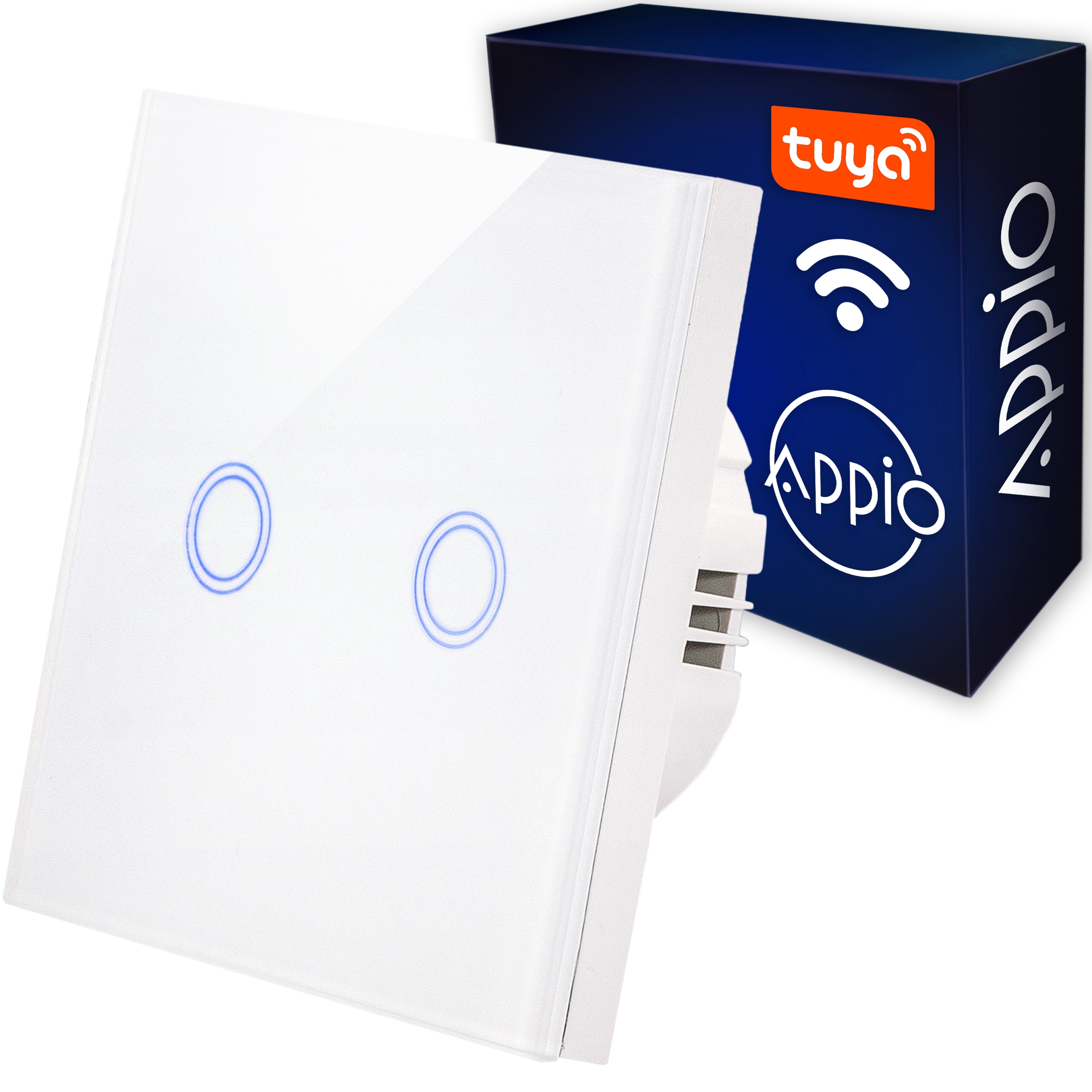 Dvojitý vypínač Lumenix 9605, biely