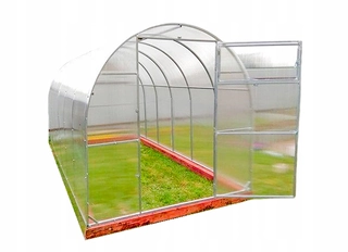 Skleník - SKLENENÝ POLYKARBONÁT 2x4m ZINOK PLATOVANÝ TUNEL 20x20mm