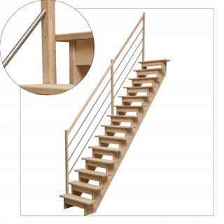 Schody buk MP Max Simple Wooden Dentin inox