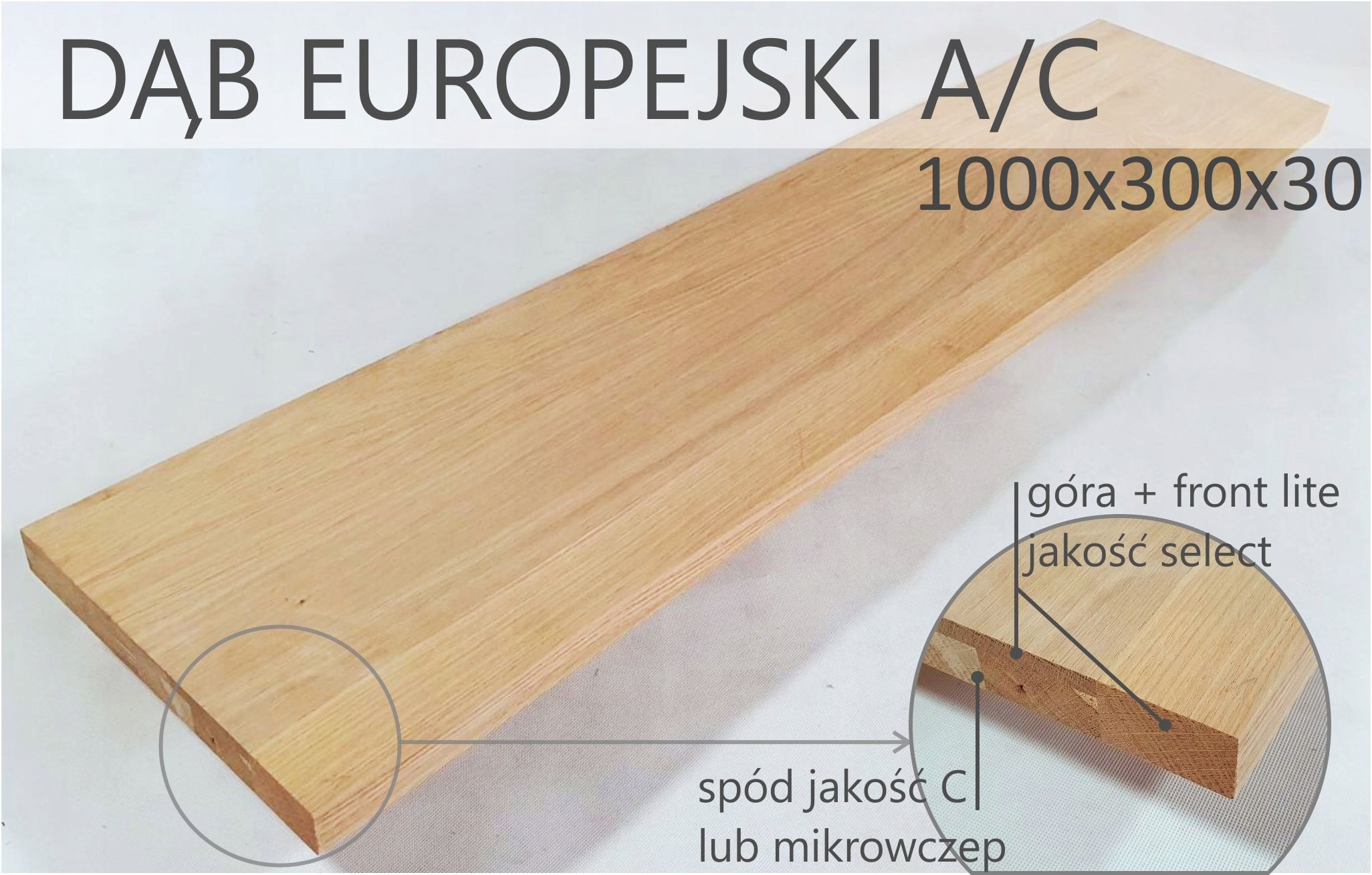 Schody dub európsky výber A/C 1000x300x30mm