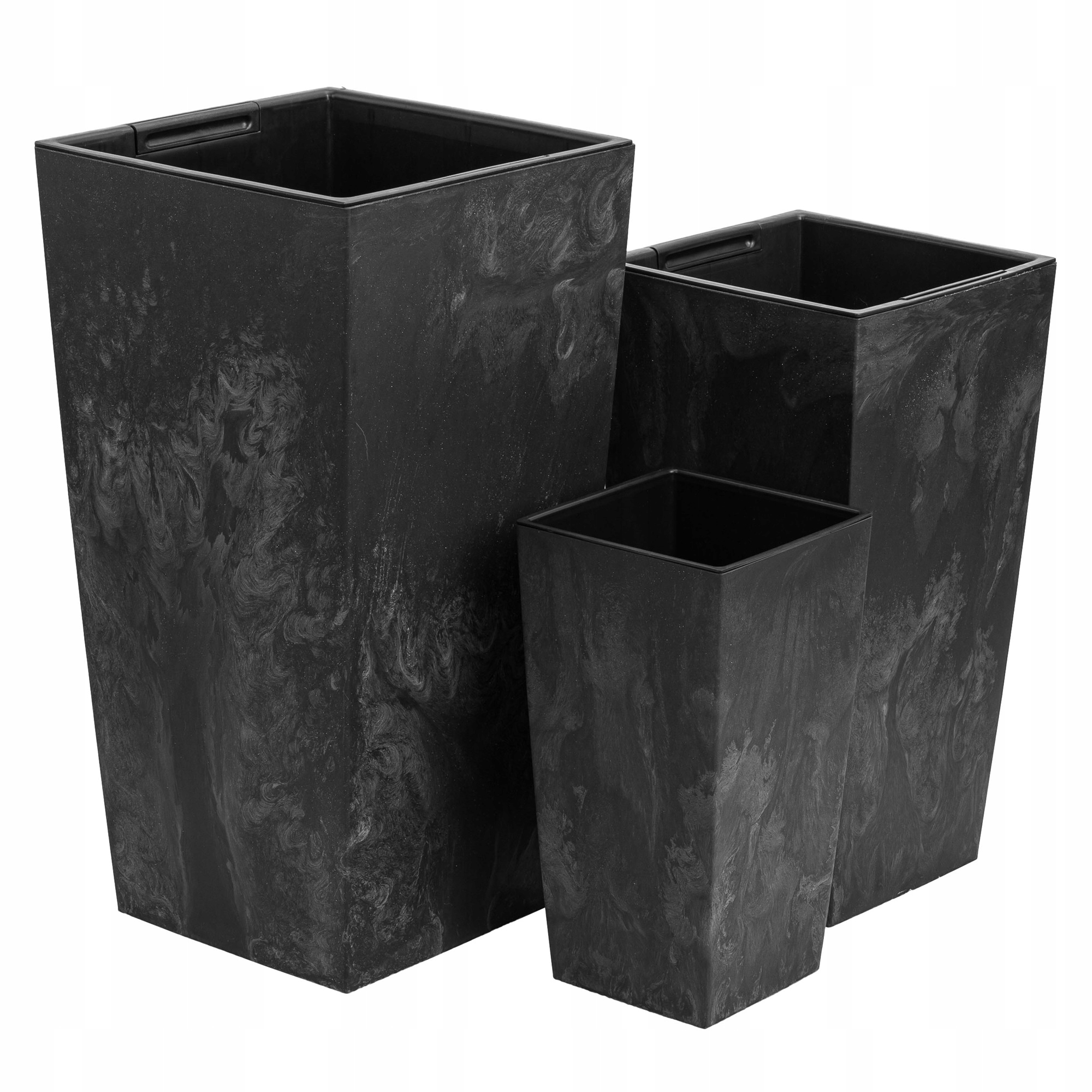 Fľašový kvetináč 17 cm x 17 x 32,5 cm plastový čierny