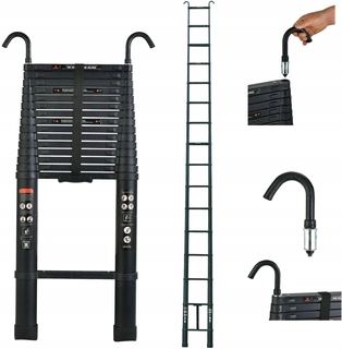 Rebrík - Skladací teleskopický rebrík 6,2 m hliníkový denný plus