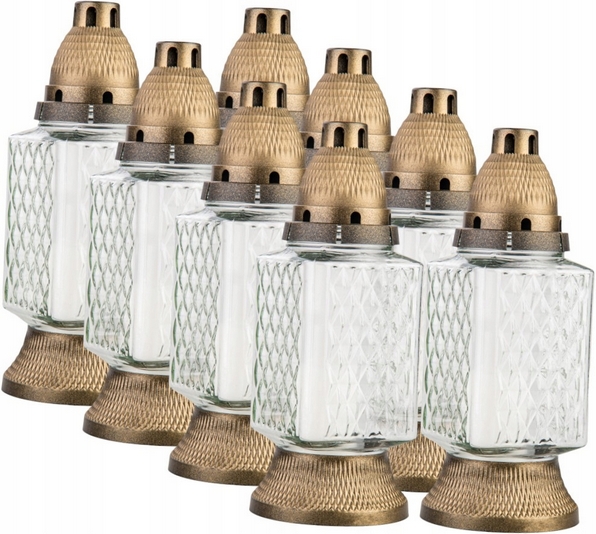 Sklenené lampy Z-360S, transparentné, 8ks, 22h horenia