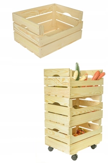 Drevená box pre ovocie a nástroje zeleniny