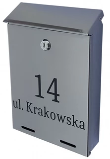 Poštová schránka - Lettová skrinka v Yorku - z nehrdzavejúcej ocele - nápis