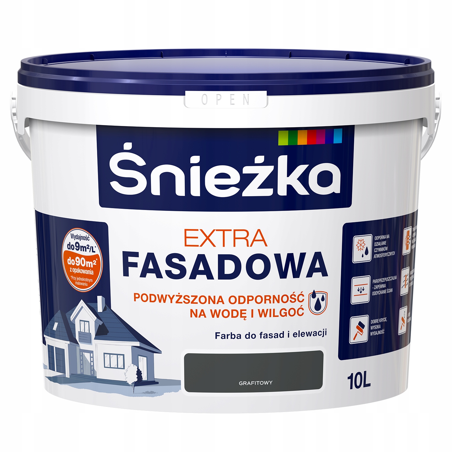 Śnieżka fasádna akrylová farba 10 l Grafit mat