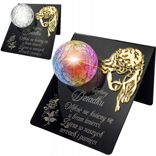 Solárny Náhrobný Sviečnik s Farebným LED Osvetlením a Personalizáciou