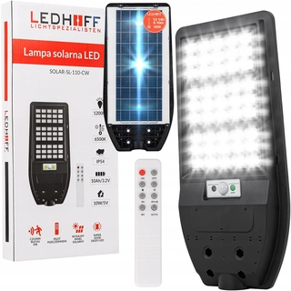 Uličná lampa - Pouličné svietidlo 100 W 1200 lm na solárne napájanie
