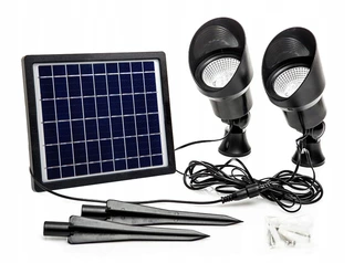 Solárna zapichovacia záhradná lampa - Capral CH 01-4A vstavaná solárna lampa, čierna, 29 cm