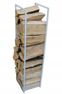 Stojan na drevo - Stojan drevo, drevené kôš 120 cm biela