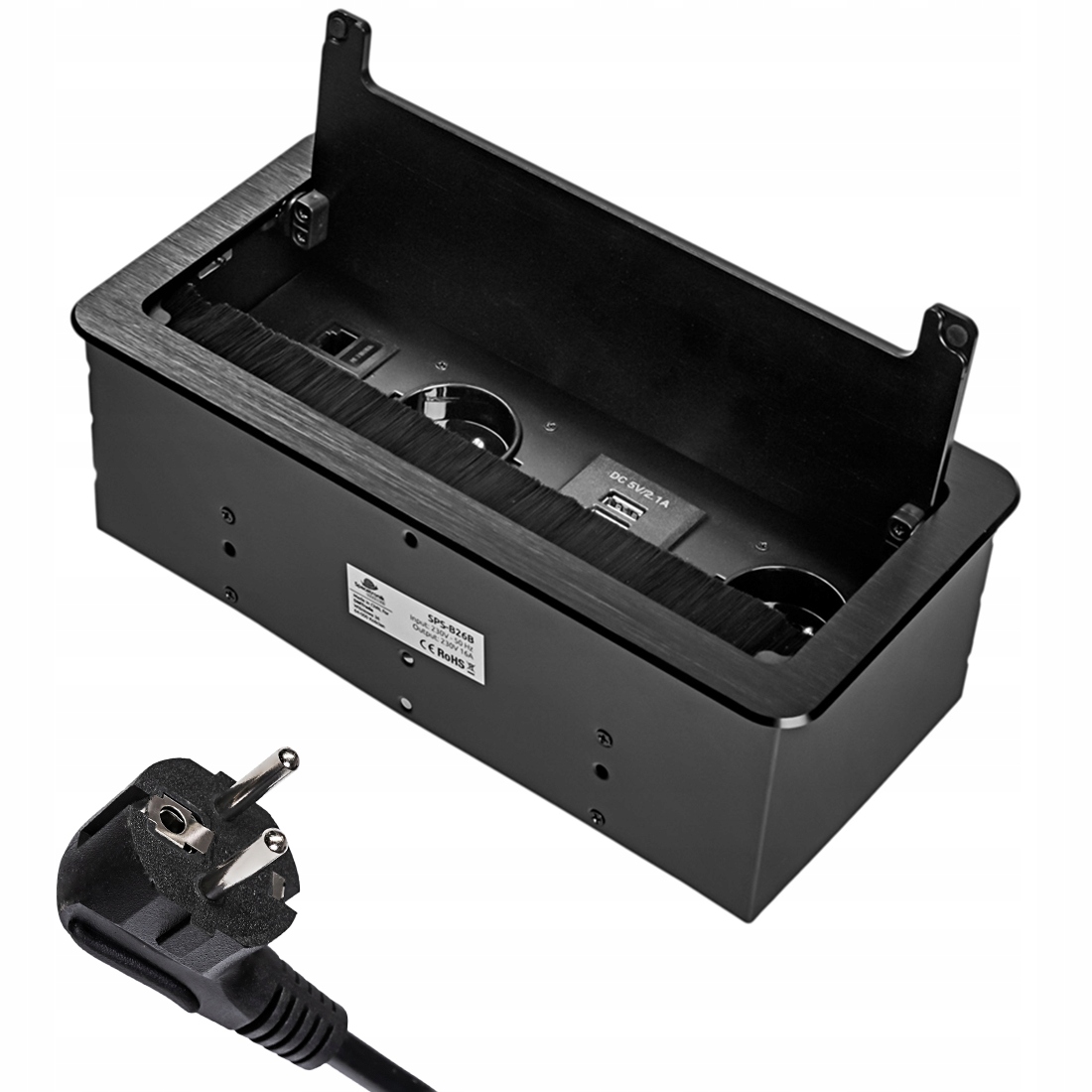 Spacetronik elektrický, internet, USB pultová lišta, čierna