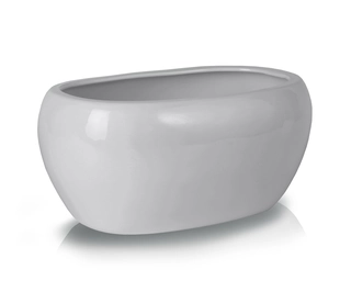 Kvetináč na terasu - Grey oválny prístrešok 27x17x13 cm
