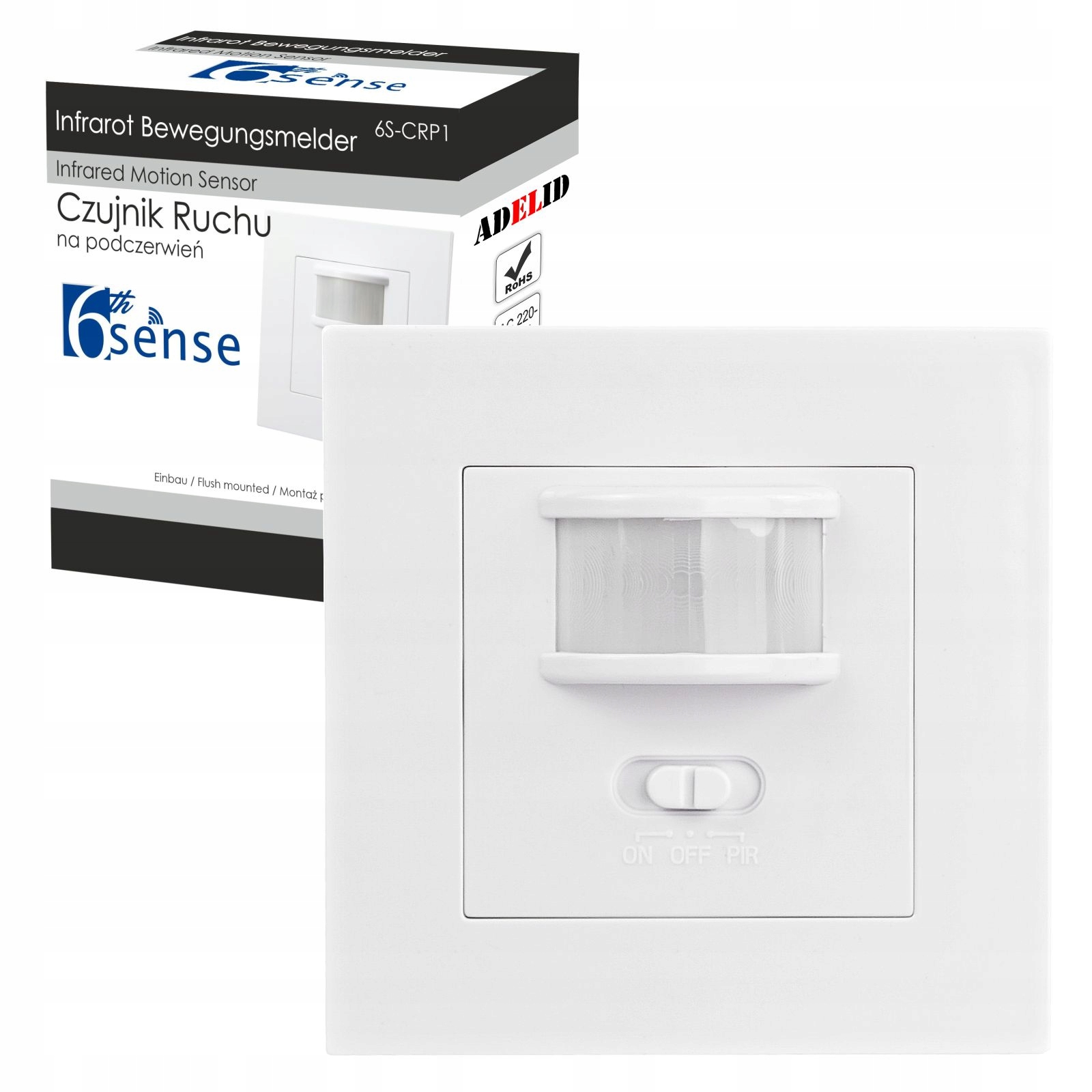 Jednoduchý časový spínač, klasický, pod omietku 6TH Sense biely 6S-CRP1 6thSENSE PIR SENSOR