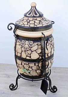 Ohnisko do záhrady - TANDOOR TANDYR ČIERNY KAMEŇ 60 L