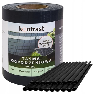 Pletivo, sieť - Páska na oplotenie s klipmi Contrast TO1002 čierna 19 cm x 35 m