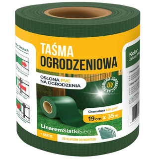 Pletivo, sieť - Linarem SiatkiSieci páska na oplotenie 19 cm x 35 m zelená